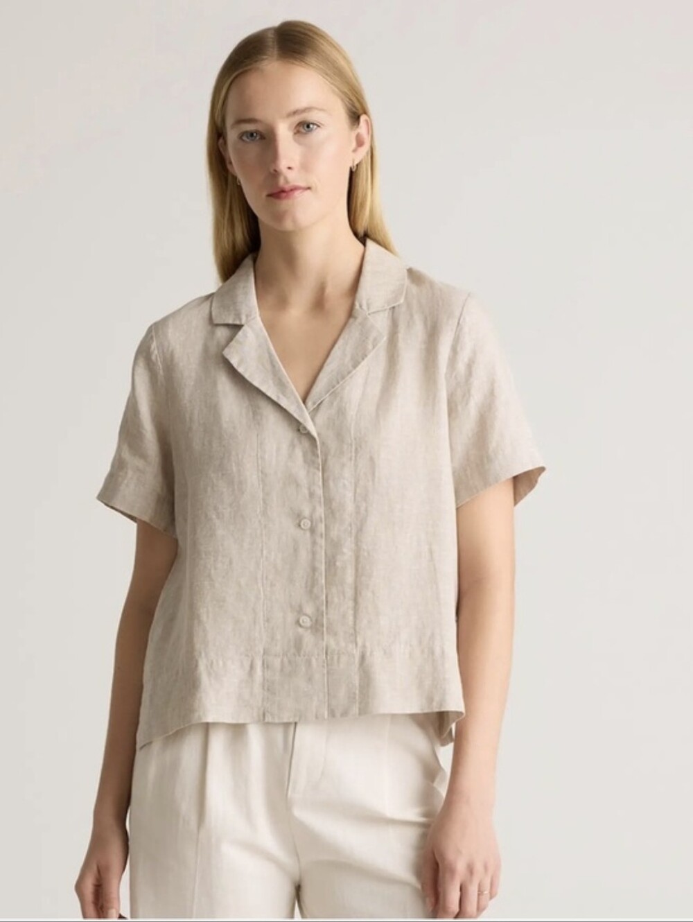 Quince 100% European Linen Short Sleeve Shirt Size Medium